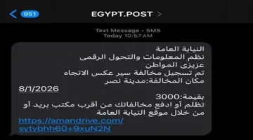 توضيح عاجل بشأن رسائل احتيال تطالب بمخالفات المرور عبر البريد المصري